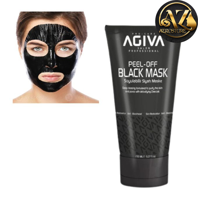 خرید ماسک صورت زغالی آگیوا مدل Black لایه بردار و روشن کننده پوست 150 میلی