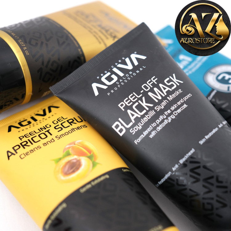 ماسک صورت زغالی آگیوا مدل Black لایه بردار و روشن کننده پوست 150 میلی