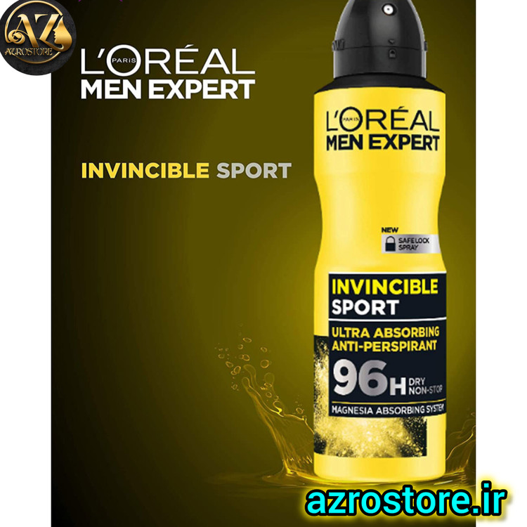 اسپری ضد تعریق مردانه لورآل مدل Invincible Sport حجم ۲۵۰ میل